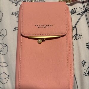 Pink PU Leather Crossbody Bag